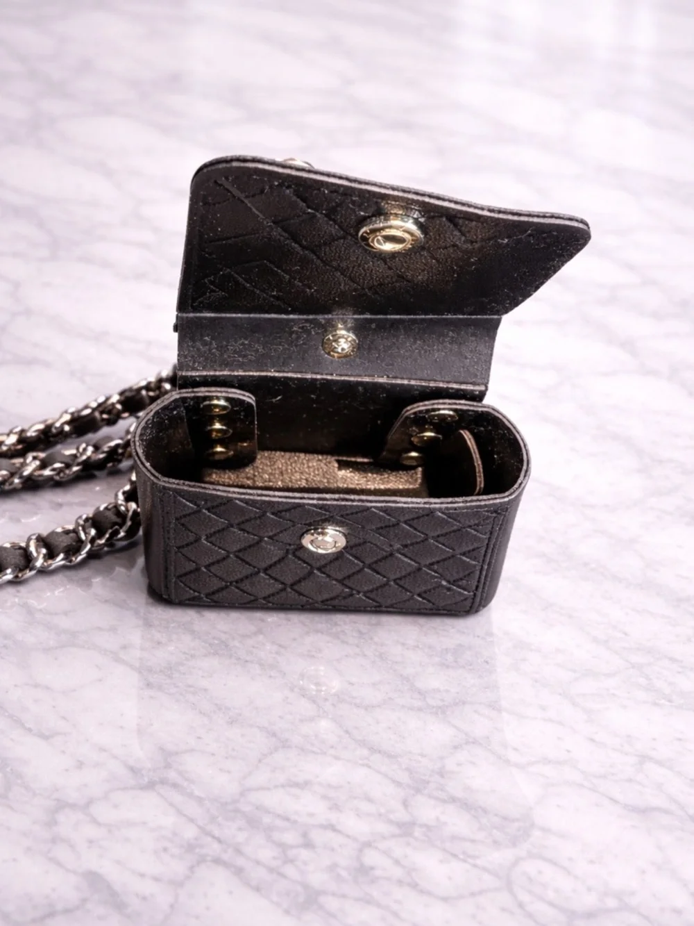 Mini Bag Wristlet or Bag Charm AirPod Pro Case Holder - Black